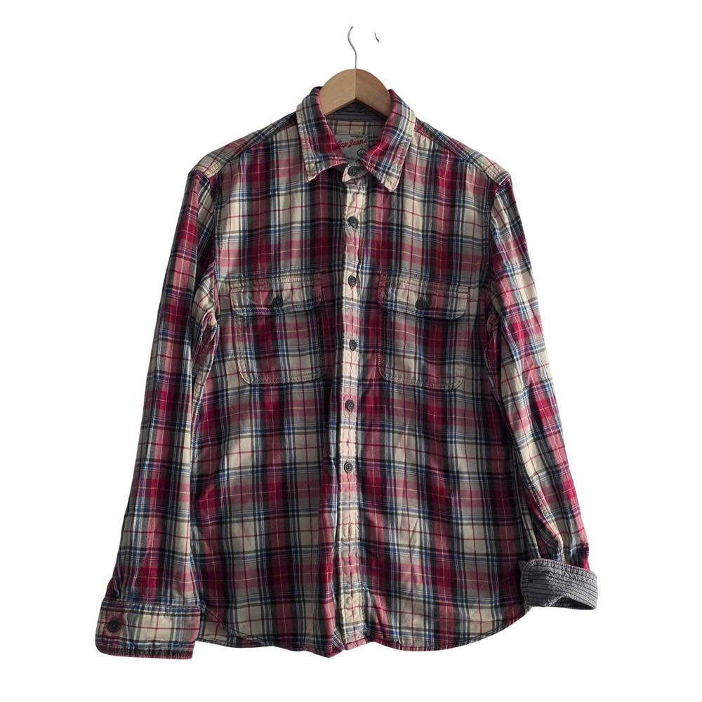 Y2K Vintage Men's Gap 1969 Jeans WorkWear Shirt Med Traditional Button-Down Top